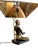 Late 20th Century Art Deco Bronze Statue Lamp With Gold-Tone Shade For Sale - Image 11 of 12