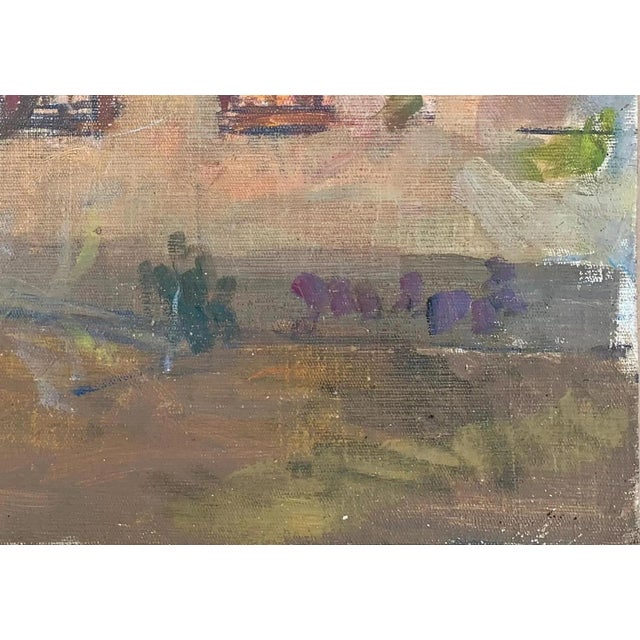 Rural Landscape Antique Painting Original Soviet Art Ukrainian Artist Sokolovsky G. 35-50 1970s For Sale - Image 6 of 6