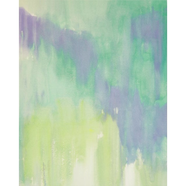 "Double Exposure Mountain Flowers" Large Abstract Acrylic Painting by Simon Findlay For Sale