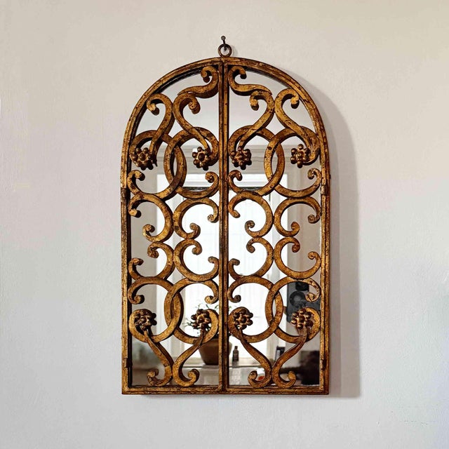 Italian Italian Vintage Mirror - Gilt Wrought Iron For Sale - Image 3 of 11