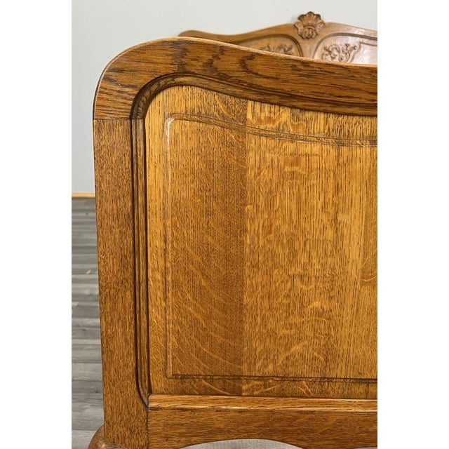 Vintage French Louis XVI Double Bed Frame in Oak For Sale - Image 5 of 11