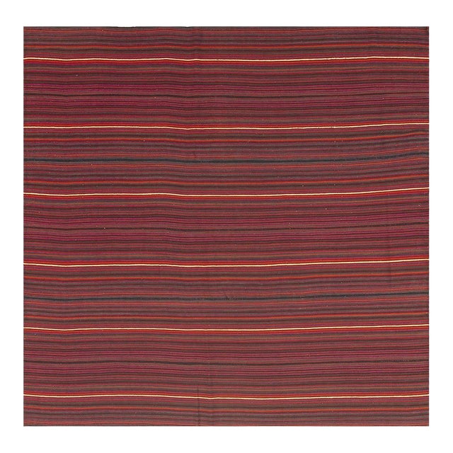 Mid-20th-Century Turkish Decorative Stripe Modern Handwoven Kilim Rug For Sale