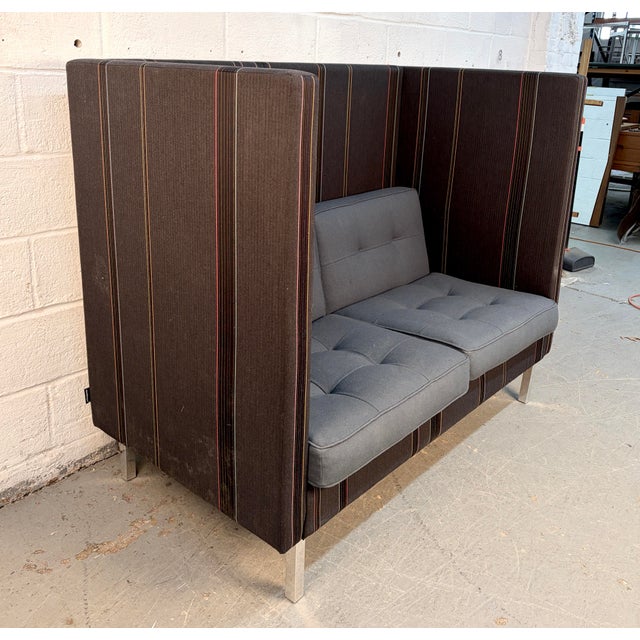 Vintage Nienkämper Tuxedo High-Back Privacy Booth Sofa For Sale - Image 4 of 18