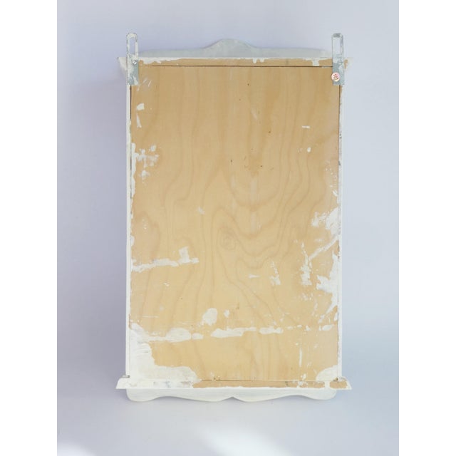 White Wood Carved Medicine Cabinet with Glass Shelves, 1920s For Sale - Image 8 of 11