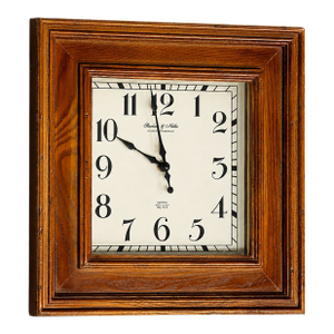 Sterling & Noble 16" Square Wood-Framed Wall Clock
