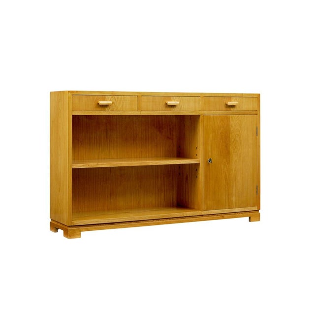 Low Mid-Century Scandinavian Open Bookcase in Elm, 1950 For Sale - Image 10 of 10