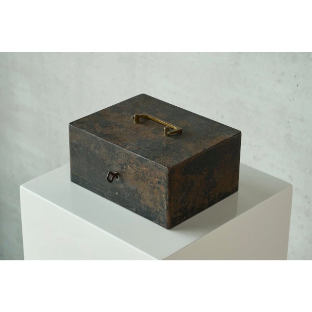 Iron Box in Patinated Metal from Zimmermann Stuttgart, 1920s For Sale - Image 3 of 12