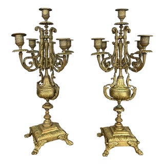 Vintage French Style Candleholders, Set of 2 For Sale