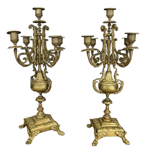 Vintage French Style Candleholders, Set of 2