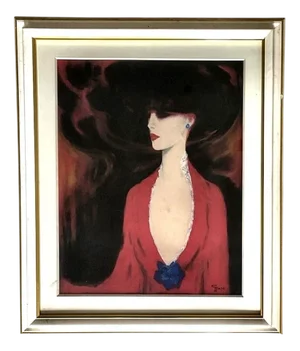 C. Janse, Art Deco Portrait of a Woman, 1920s-1940s, Gouache