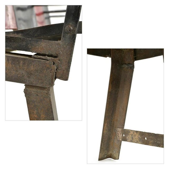 Antique Indian Theatre Bench in Patinated Metal For Sale - Image 5 of 9