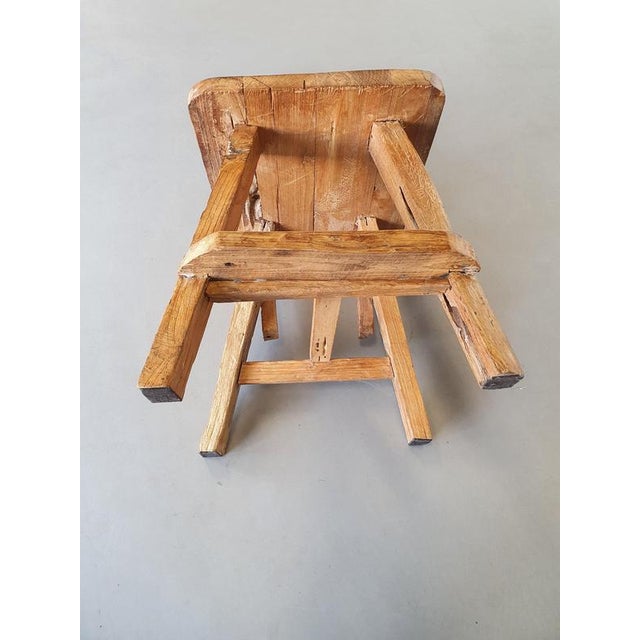 Brutalist Wabi Sabi Elm Dining Chairs and Table, Set of 6 For Sale - Image 10 of 14
