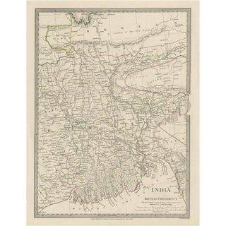 Engraved Map of Part of the Bengal Presidency India and Bangladesh, 1831 For Sale