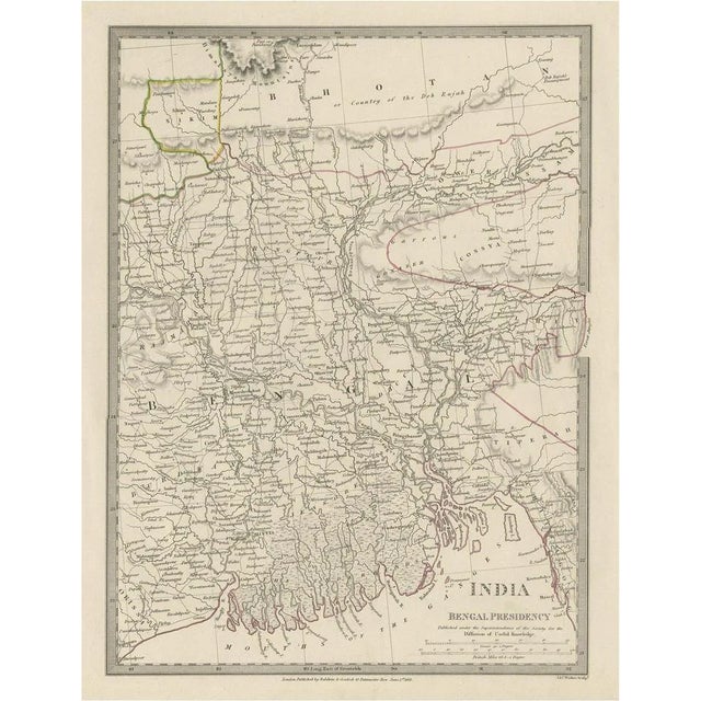 Engraved Map of Part of the Bengal Presidency India and Bangladesh, 1831 For Sale