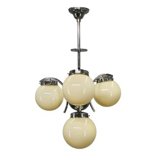 Art Deco Champagne Glass Chandelier, Former Czechoslovakia, 1930s For Sale