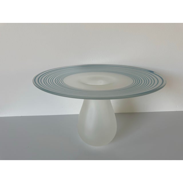 Italian 1980's Vintage Italian Ethereal Whirl Frosted Art Glass Vase For Sale - Image 3 of 10