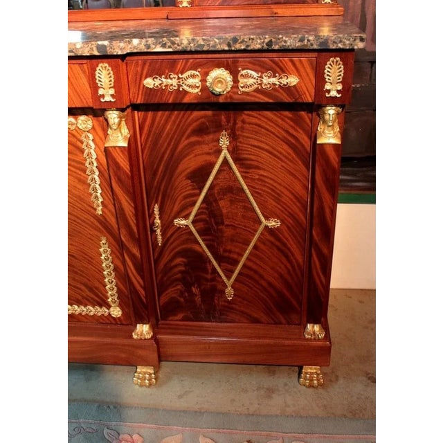 Egyptian Revival Sideboard in Mahogany, 20th Century For Sale - Image 9 of 15