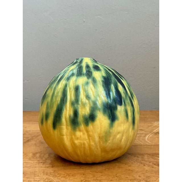 Vintage Yellow and Green Ceramic Gourd For Sale - Image 14 of 14