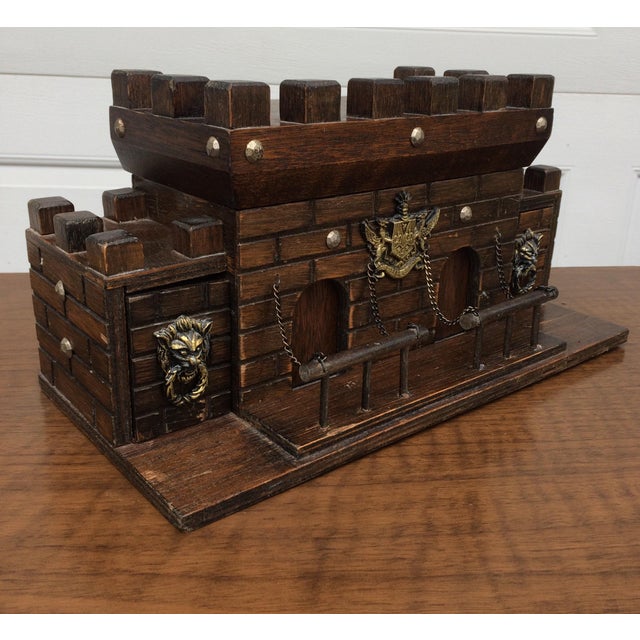 Vintage Wooden Castle Jewelry Box Chairish
