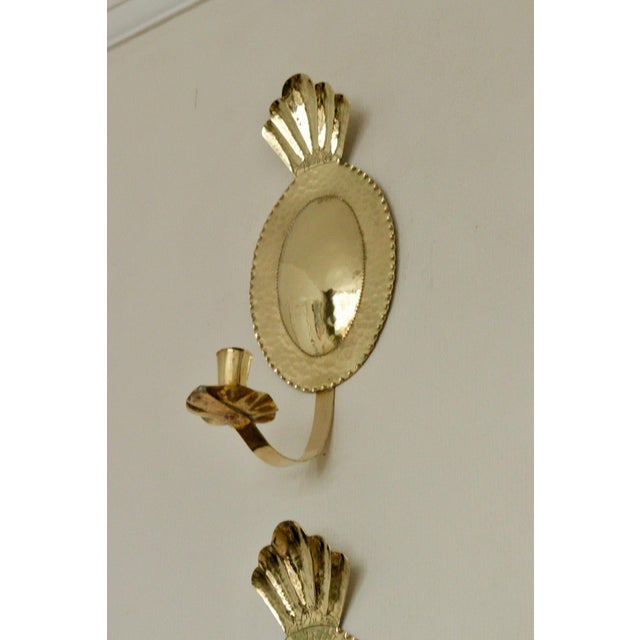 Mid-Century Swedish Hammered Brass Sconces by Sonja Nashult, 1957, Set of 2 For Sale - Image 15 of 16