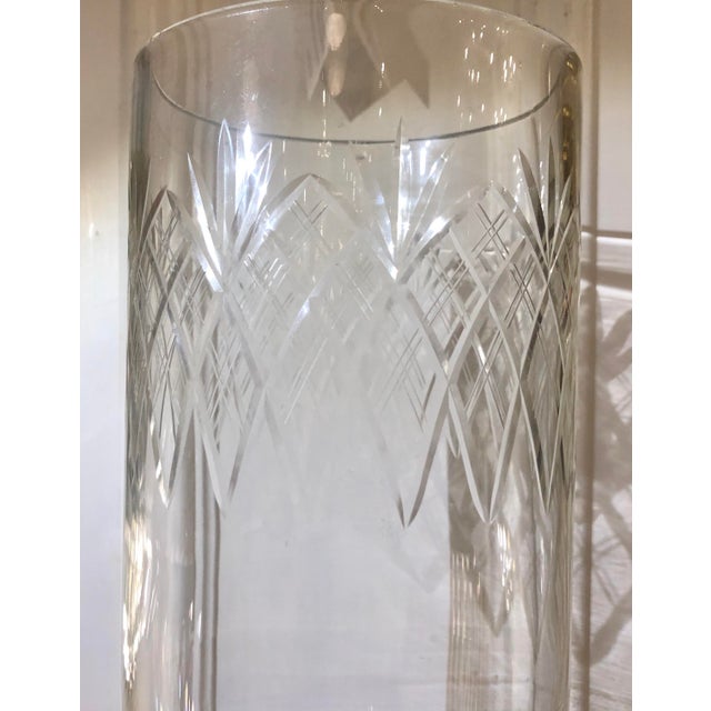 Antique Irish Crystal Candlestick & Hurricane Chairish