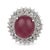 Contemporary Vintage 14.80 Carat Treated Ruby Diamond 14k White Gold Cluster Cocktail Ring, Size 6 For Sale - Image 3 of 7