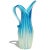 Murano Vintage Murano Fratelli Toso Tall Opalescent Sky Blue White Fade Italian Ribbed Art Glass Pitcher Flower Vase For Sale - Image 4 of 10