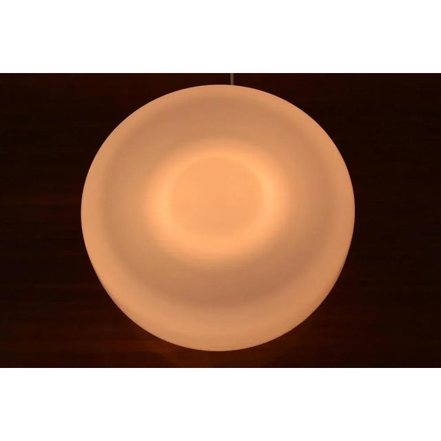 Made in czechoslovakia. Made of milk glass, metal. New cabling. 2x e27 or e26 bulb. Re-polished. Good original condition....