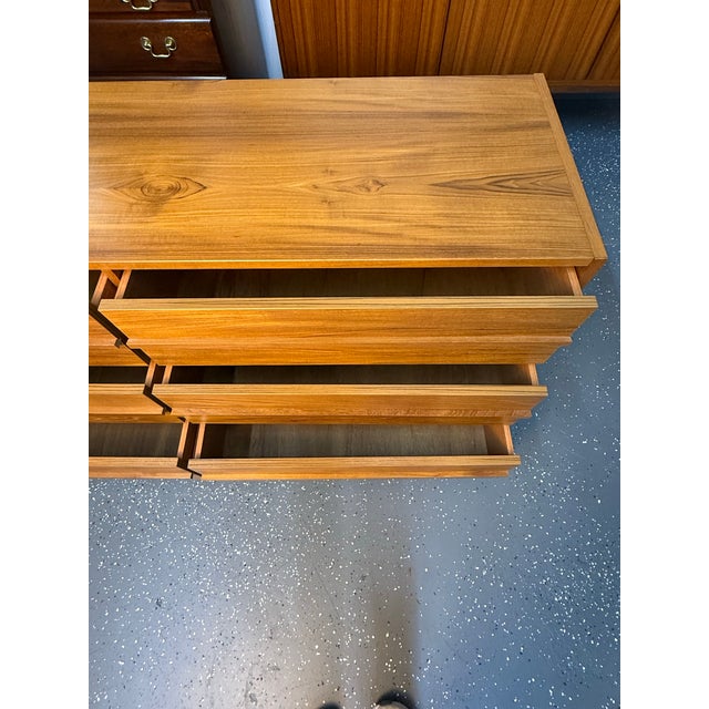 Wood 1970s Danish Modern Six Drawer Teak Dresser For Sale - Image 7 of 12
