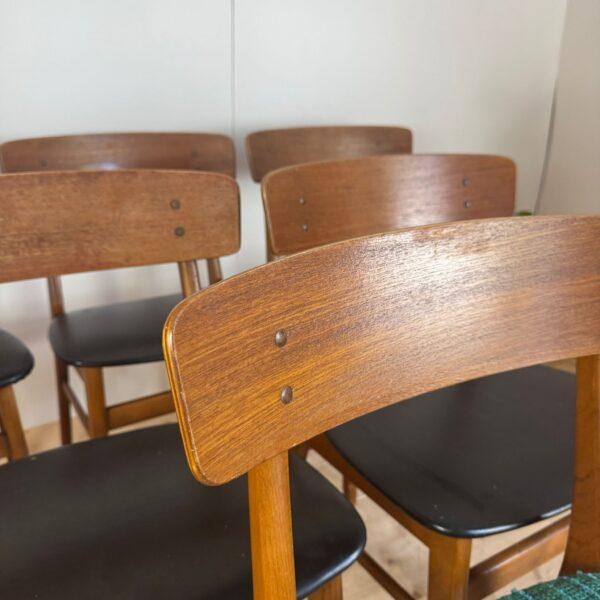 Set of Six Vintage Teak Dining Chairs – Denmark (1960s)