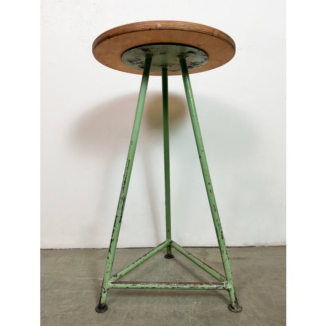 Industrial Green Workshop Stool, 1960s For Sale - Image 13 of 15