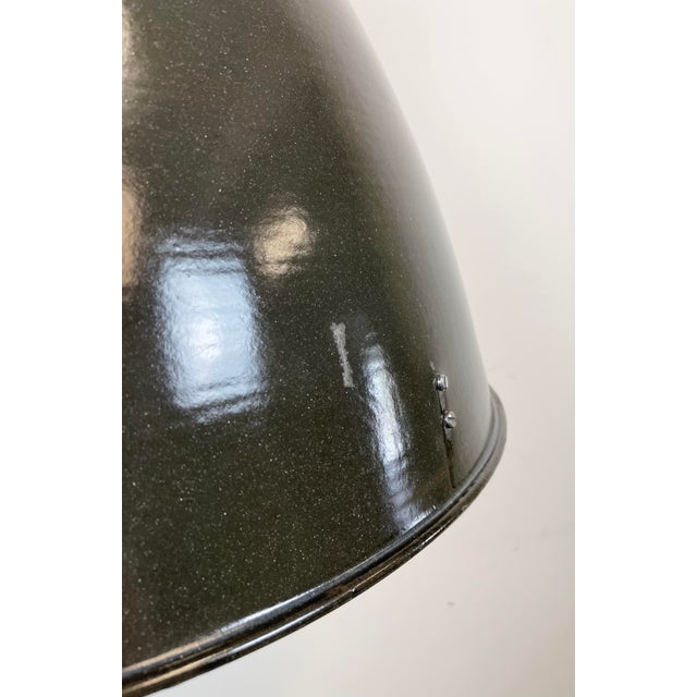 Large Industrial Pendant Lamp in Enamel Factory from Elektrosvit, 1960s For Sale - Image 6 of 14