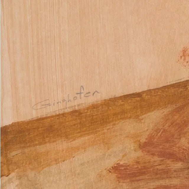 Signed lower left 'Ginghofer' for Raymond Ginghofer (American, 1934-2023) and painted circa 1975. A substantial monotype...