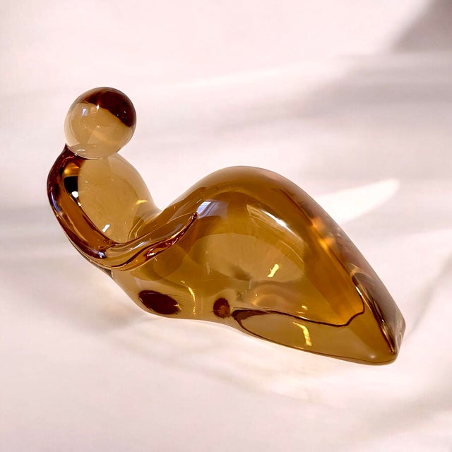 Signed Unique Piece Elio Raffaeli, Large and Heavy Sculpture Umano Astratto 1970s, Murano Glass, Art Object For Sale - Image 10 of 18