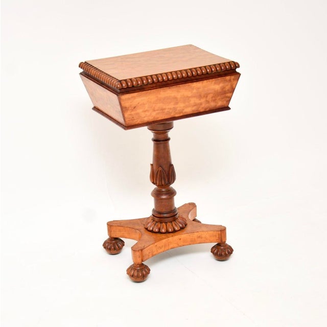 Antique William IV Satin Wood Tea Poy / Side Table, 1830 For Sale - Image 6 of 13