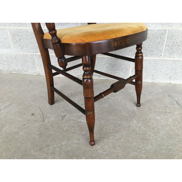 L. Hitchcock Riverton Finish Harvest Paint Decorated Arm Chair Chairish