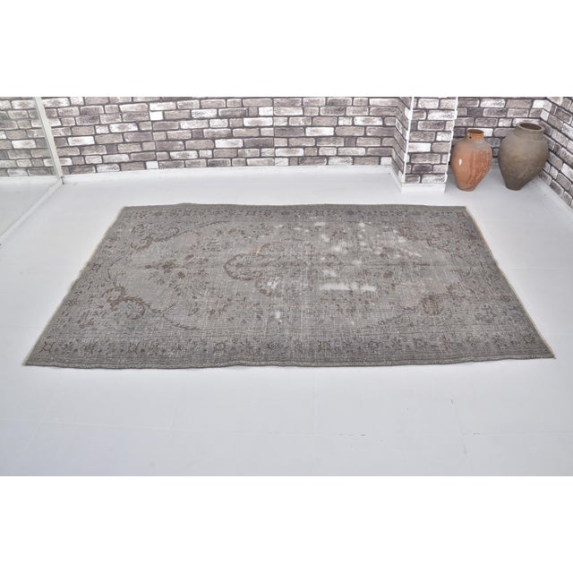Handmade wool carpet in Turkish Anatolia , Vintage Oushak Rug,Turkish Vintage Anatolian Rug, Handmade wool Rug . One Of...