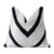 Chevron v Black & White Velvet Pillow – 16x16 Modern Handmade Throw Cushion For Sale