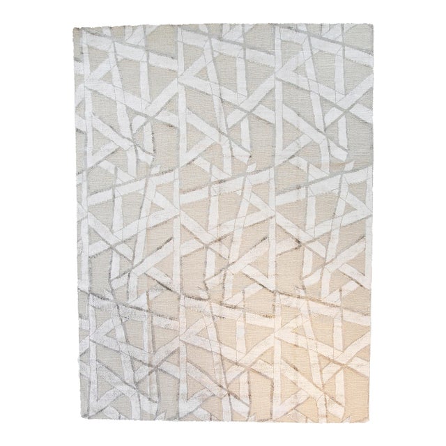 Meadow Rug, Cream/Silver 2.5x8 For Sale