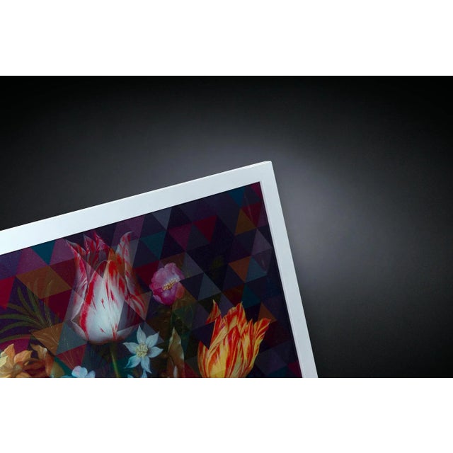 Contemporary Decorative Panel with Fancy Bouquet 2 in White Frame from VGnewtrend, Italy For Sale - Image 3 of 4