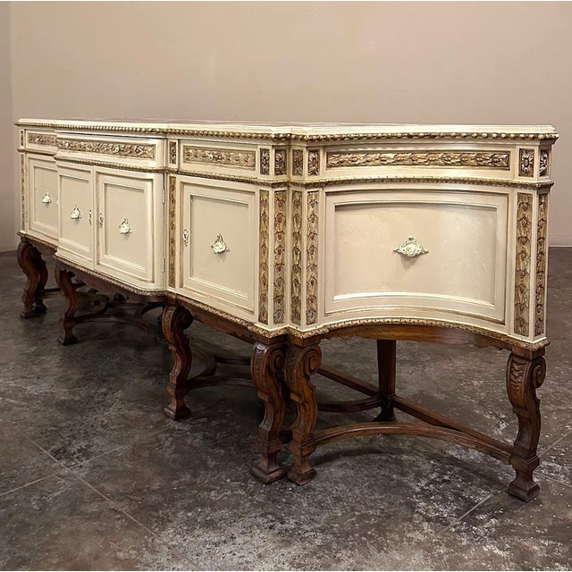 Grand Antique Italian Neoclassical ~ Baroque Painted Console ~ Buffet For Sale - Image 12 of 18