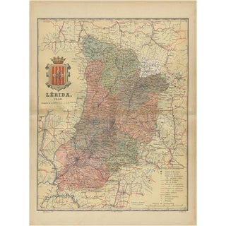 Map of Catalonias Gateway to the Pyrenees, 1902 For Sale