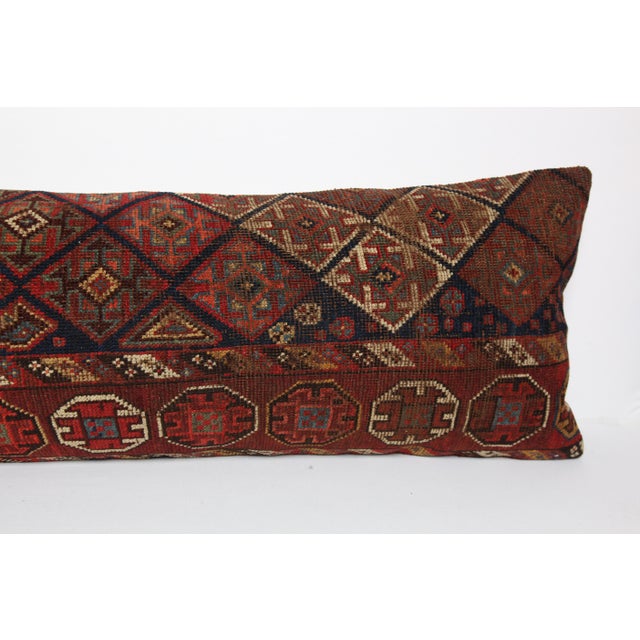 Handwoven Vintage Turkish Kilim Lumbar Pillow – Boho Rustic Decor For Sale - Image 9 of 12