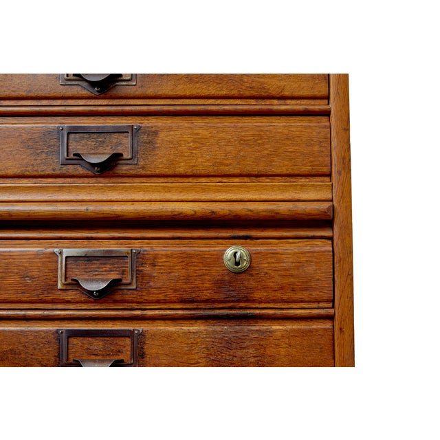 Brown Oak Filing Chest of Drawers, 1910 For Sale - Image 8 of 10