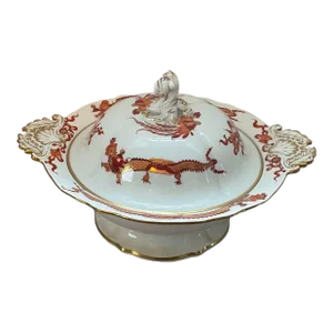 1920s Meissen Red Ming Dragon Tureen