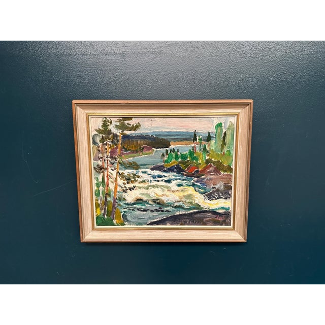 Paul Sahlin, Forsande vatten, 1950s, Oil Painting on Panel, Framed For Sale - Image 8 of 18