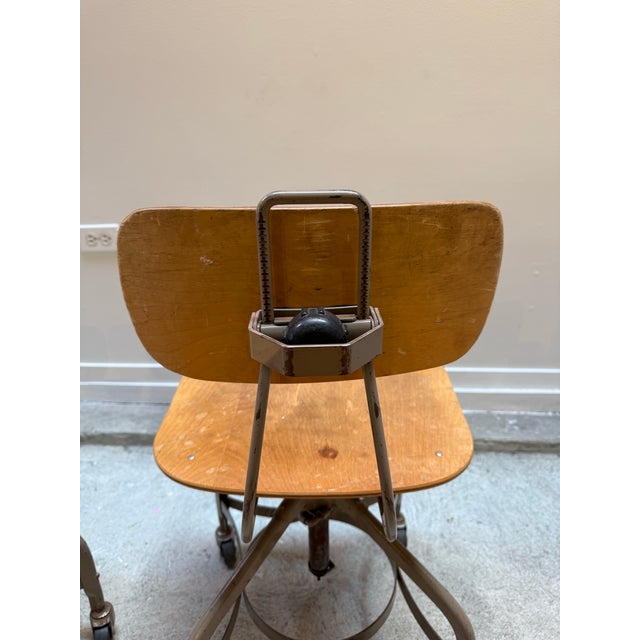 Toledo Metal Furniture Co. Vintage Toledo Furniture Co. Adjustable Drafting Chairs For Sale - Image 4 of 5