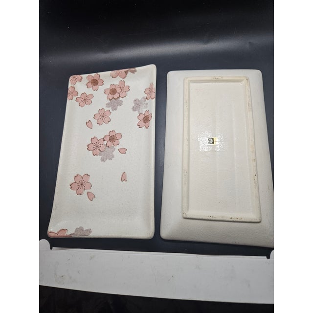 Shabby Chic Tds, Rectangular Plate, Sakura, White For Sale - Image 3 of 3