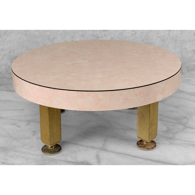 Mid-Century Modern Mid-Century Pink Marbled Formica Round Plant Stand For Sale - Image 3 of 8