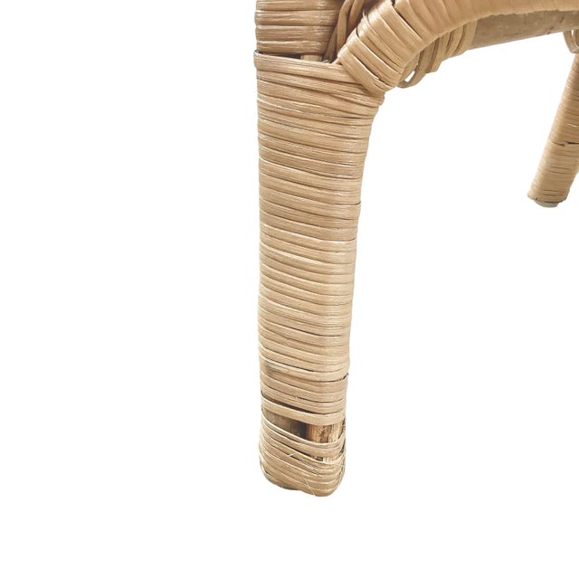 Vintage High-Back Woven Wicker & Rattan Armchair For Sale - Image 13 of 18